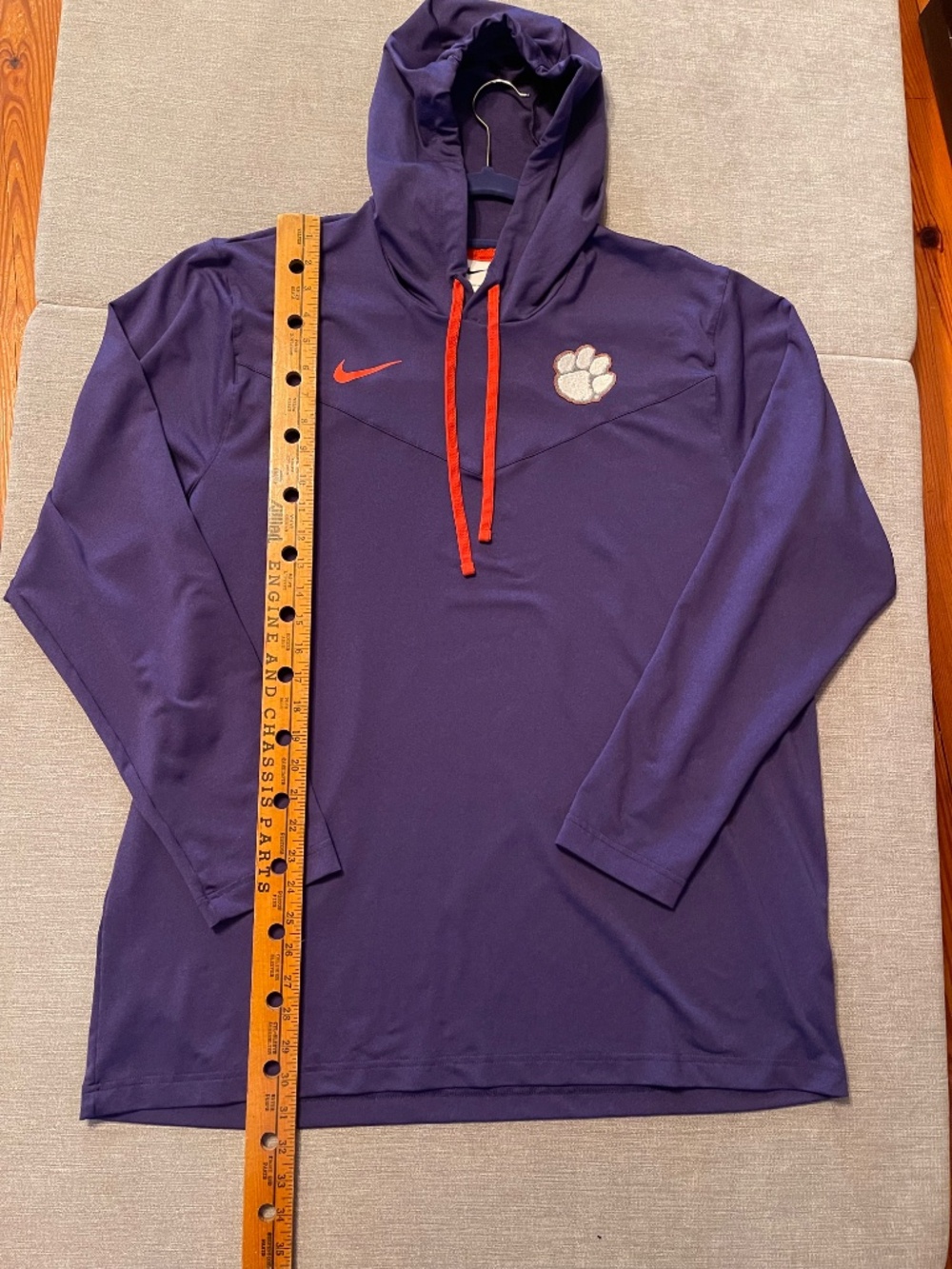 Nike Dri-FIT Clemson Football Team Issue Lightweight Hoodie Pullover XL - Picture 4 of 12